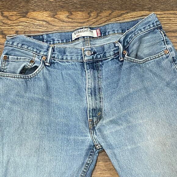 Levi's 505 Straight Fit Jeans Size 36 X 34 Cotton Denim Classic Cut Medium Wash - Picture 3 of 13